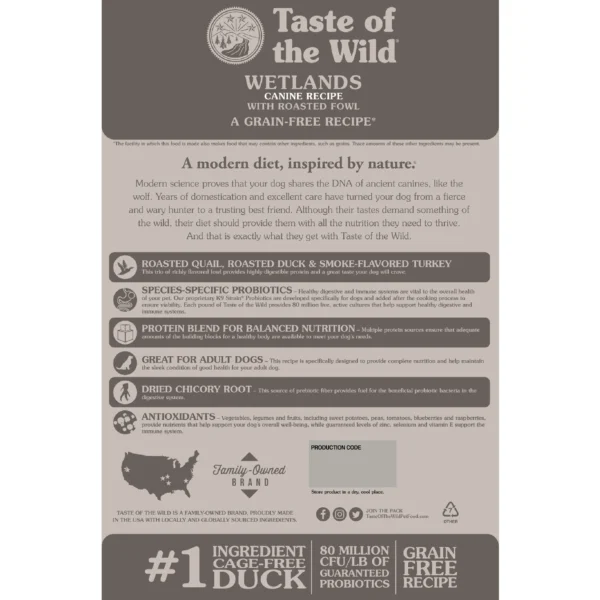 Taste Of The Wild Adult Wetlands Canine Recipe with Roasted Fowl - Image 4