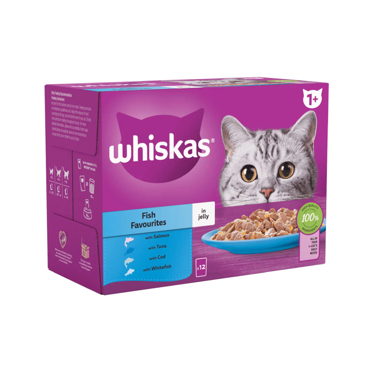 WHISKAS® Fish Favourites in Jelly 1+ Adult Wet Cat Food Pouches 85g