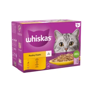 WHISKAS® Poultry Feasts in Jelly 1+ Adult Wet Cat Food Pouches 85g