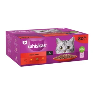 WHISKAS® Classic Meals in Gravy 1+ Adult Wet Cat Food Pouches 85g
