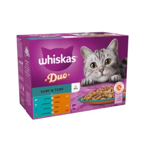 WHISKAS® Duo Surf & Turf in Jelly 1+ Adult Wet Cat Food Pouches 85g
